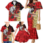 Redcliffe Dolphins ANZAC Personalised Family Matching Mermaid Dress and Hawaiian Shirt Lest We Forget Poppy Camo