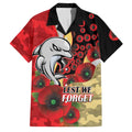 Redcliffe Dolphins ANZAC Personalised Family Matching Off Shoulder Maxi Dress and Hawaiian Shirt Lest We Forget Poppy Camo