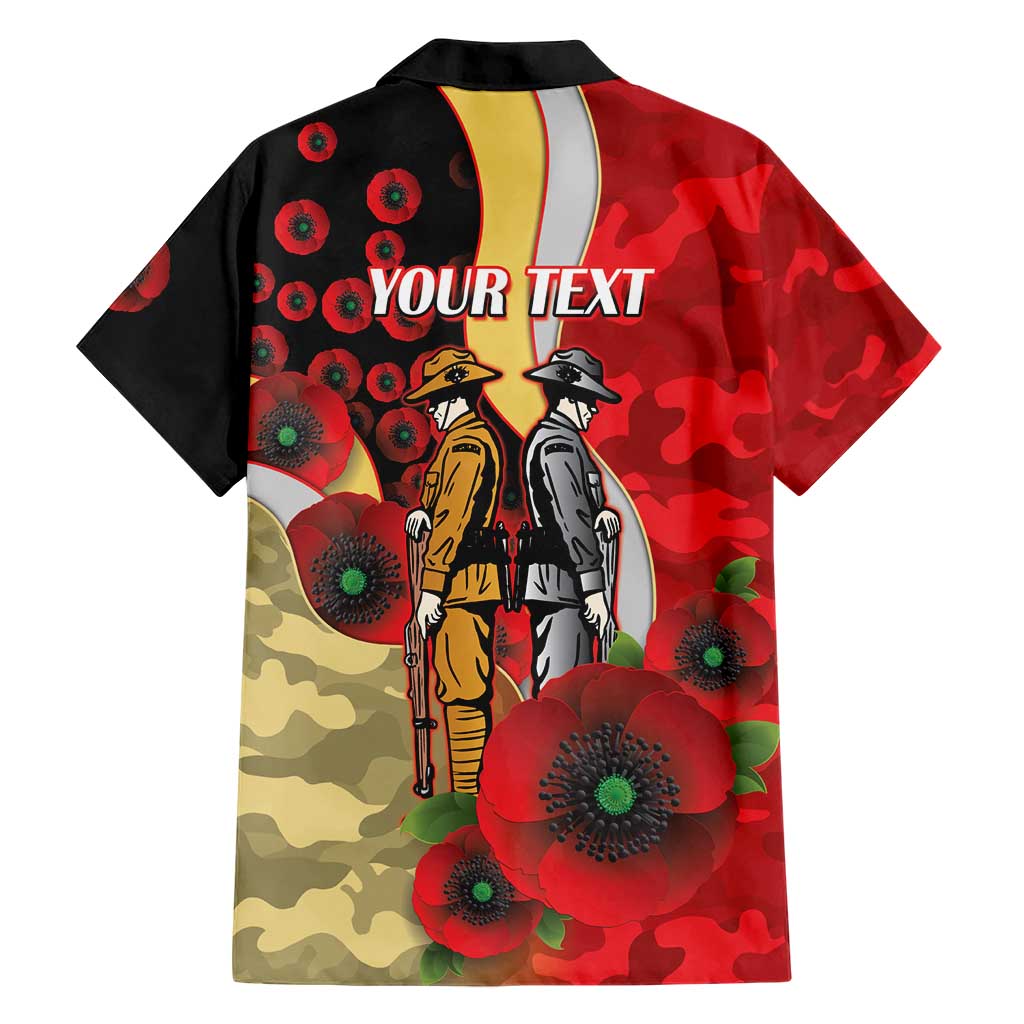 Redcliffe Dolphins ANZAC Personalised Family Matching Off Shoulder Maxi Dress and Hawaiian Shirt Lest We Forget Poppy Camo