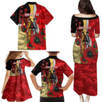 Redcliffe Dolphins ANZAC Personalised Family Matching Puletasi and Hawaiian Shirt Lest We Forget Poppy Camo