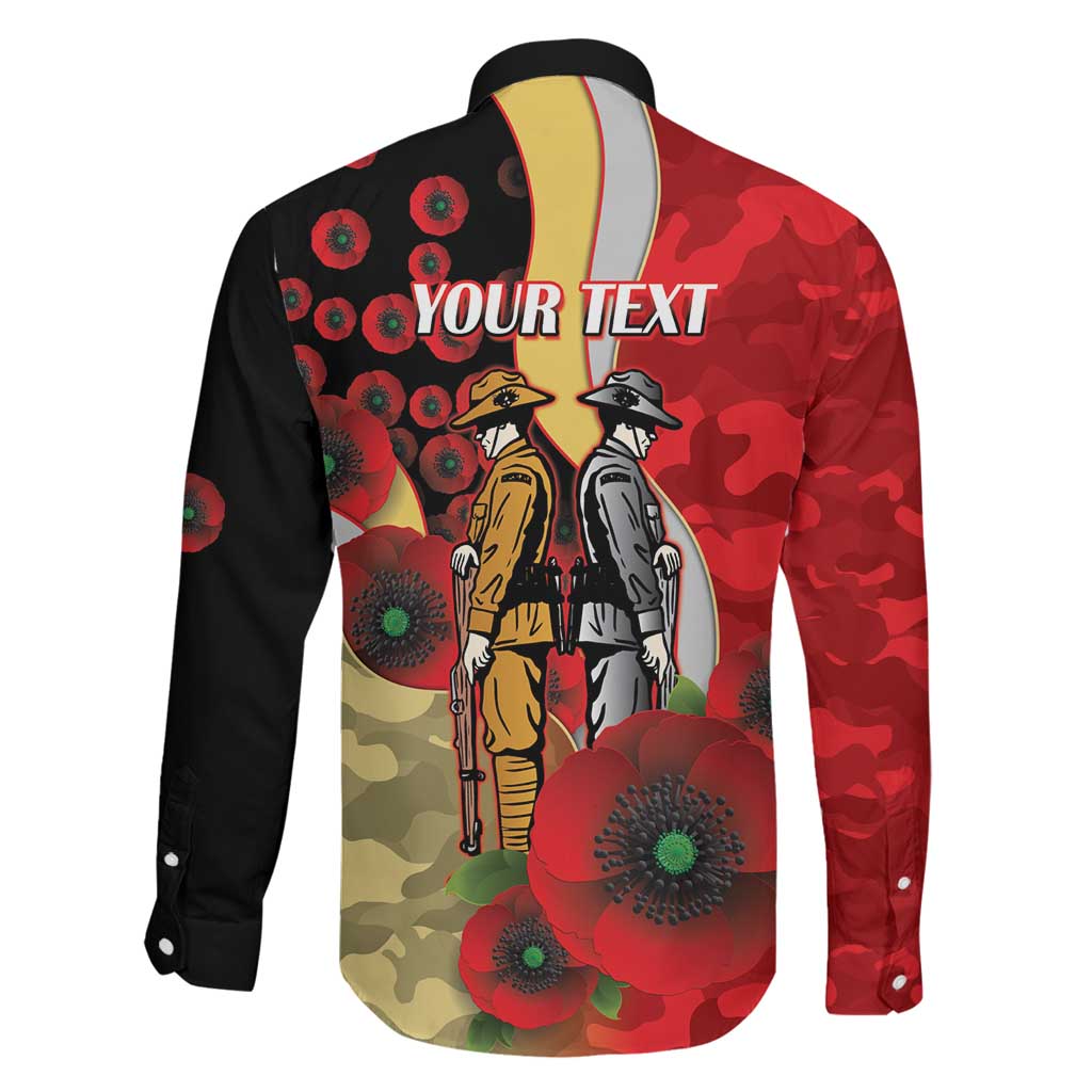 Redcliffe Dolphins ANZAC Personalised Family Matching Summer Maxi Dress and Hawaiian Shirt Lest We Forget Poppy Camo