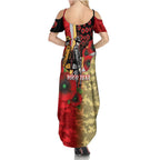 Redcliffe Dolphins ANZAC Personalised Family Matching Summer Maxi Dress and Hawaiian Shirt Lest We Forget Poppy Camo