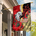 Redcliffe Dolphins ANZAC Personalised Garden Flag Lest We Forget Poppy Camo