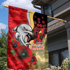 Redcliffe Dolphins ANZAC Personalised Garden Flag Lest We Forget Poppy Camo