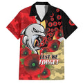 Redcliffe Dolphins ANZAC Personalised Hawaiian Shirt Lest We Forget Poppy Camo