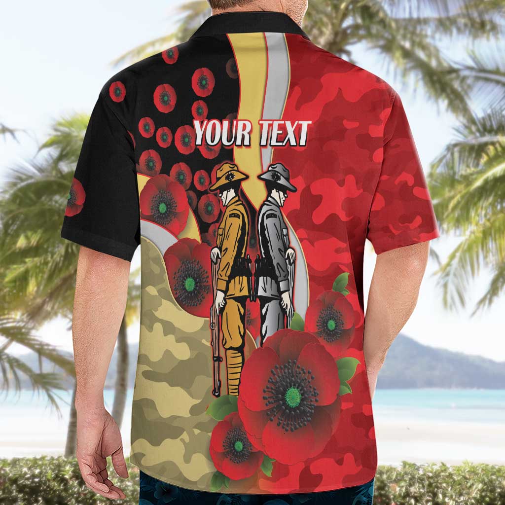 Redcliffe Dolphins ANZAC Personalised Hawaiian Shirt Lest We Forget Poppy Camo