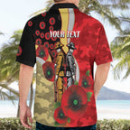 Redcliffe Dolphins ANZAC Personalised Hawaiian Shirt Lest We Forget Poppy Camo