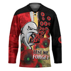 Redcliffe Dolphins ANZAC Personalised Hockey Jersey Lest We Forget Poppy Camo