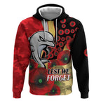 Redcliffe Dolphins ANZAC Personalised Hoodie Lest We Forget Poppy Camo
