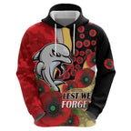 Redcliffe Dolphins ANZAC Personalised Hoodie Lest We Forget Poppy Camo