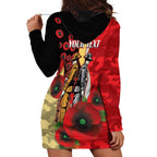 Redcliffe Dolphins ANZAC Personalised Hoodie Dress Lest We Forget Poppy Camo