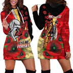 Redcliffe Dolphins ANZAC Personalised Hoodie Dress Lest We Forget Poppy Camo