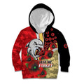 Redcliffe Dolphins ANZAC Personalised Kid Hoodie Lest We Forget Poppy Camo