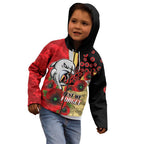 Redcliffe Dolphins ANZAC Personalised Kid Hoodie Lest We Forget Poppy Camo