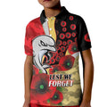 Redcliffe Dolphins ANZAC Personalised Kid Polo Shirt Lest We Forget Poppy Camo