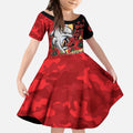 Redcliffe Dolphins ANZAC Personalised Kid Short Sleeve Dress Lest We Forget Poppy Camo