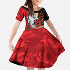 Redcliffe Dolphins ANZAC Personalised Kid Short Sleeve Dress Lest We Forget Poppy Camo
