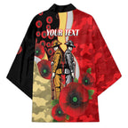 Redcliffe Dolphins ANZAC Personalised Kimono Lest We Forget Poppy Camo