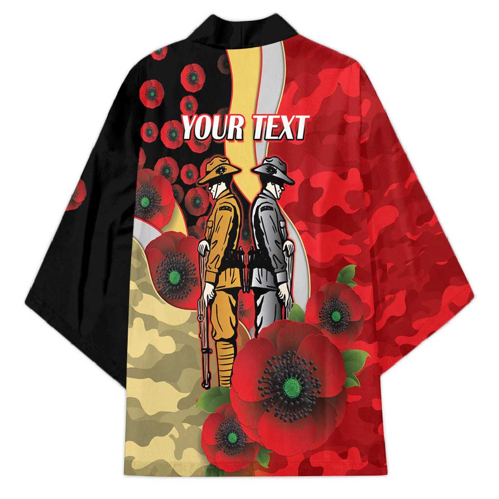 Redcliffe Dolphins ANZAC Personalised Kimono Lest We Forget Poppy Camo