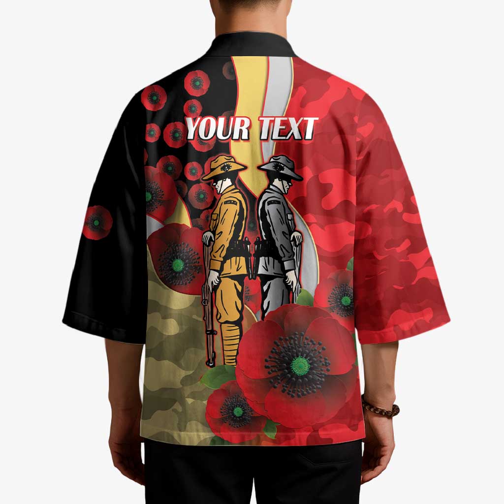 Redcliffe Dolphins ANZAC Personalised Kimono Lest We Forget Poppy Camo