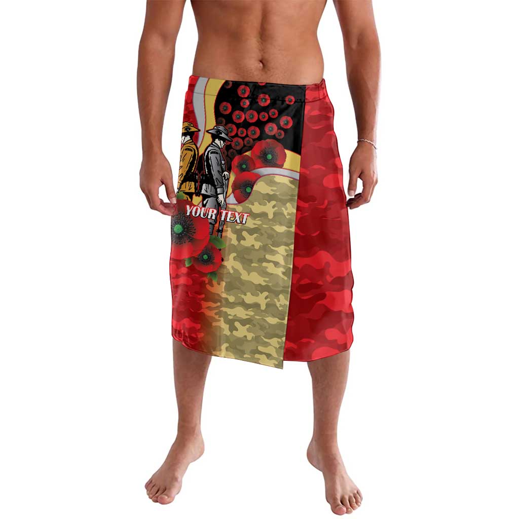 Redcliffe Dolphins ANZAC Personalised Lavalava Lest We Forget Poppy Camo