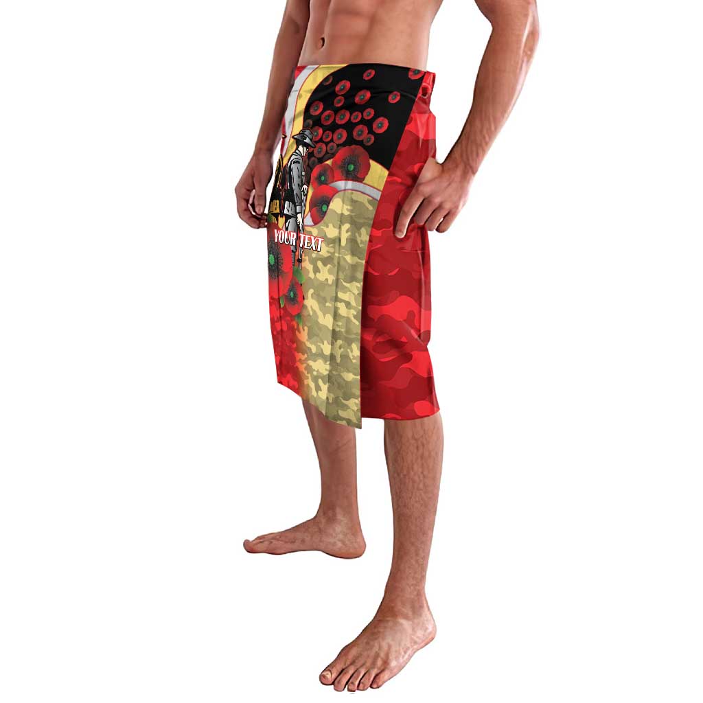 Redcliffe Dolphins ANZAC Personalised Lavalava Lest We Forget Poppy Camo