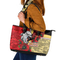 Redcliffe Dolphins ANZAC Personalised Leather Tote Bag Lest We Forget Poppy Camo