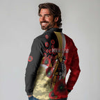 Redcliffe Dolphins ANZAC Personalised Long Sleeve Polo Shirt Lest We Forget Poppy Camo