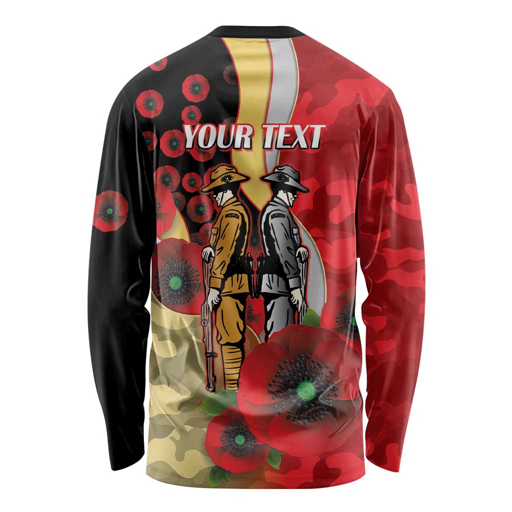 Redcliffe Dolphins ANZAC Personalised Long Sleeve Shirt Lest We Forget Poppy Camo