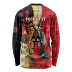 Redcliffe Dolphins ANZAC Personalised Long Sleeve Shirt Lest We Forget Poppy Camo