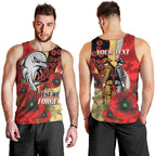 Redcliffe Dolphins ANZAC Personalised Men Tank Top Lest We Forget Poppy Camo