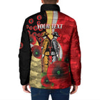 Redcliffe Dolphins ANZAC Personalised Padded Jacket Lest We Forget Poppy Camo