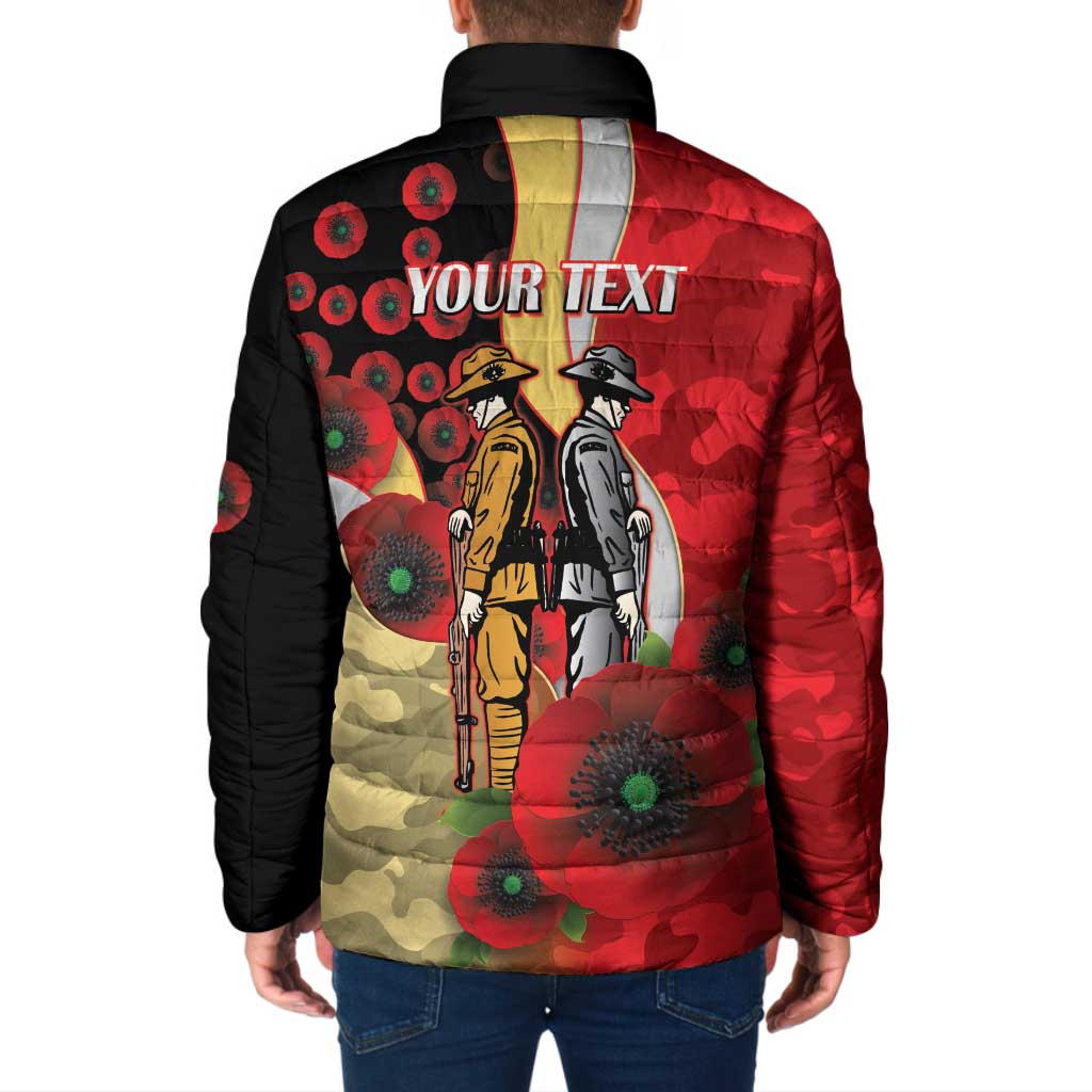 Redcliffe Dolphins ANZAC Personalised Padded Jacket Lest We Forget Poppy Camo