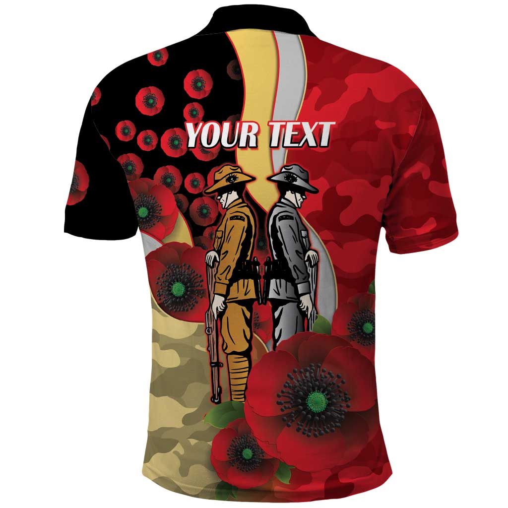 Redcliffe Dolphins ANZAC Personalised Polo Shirt Lest We Forget Poppy Camo