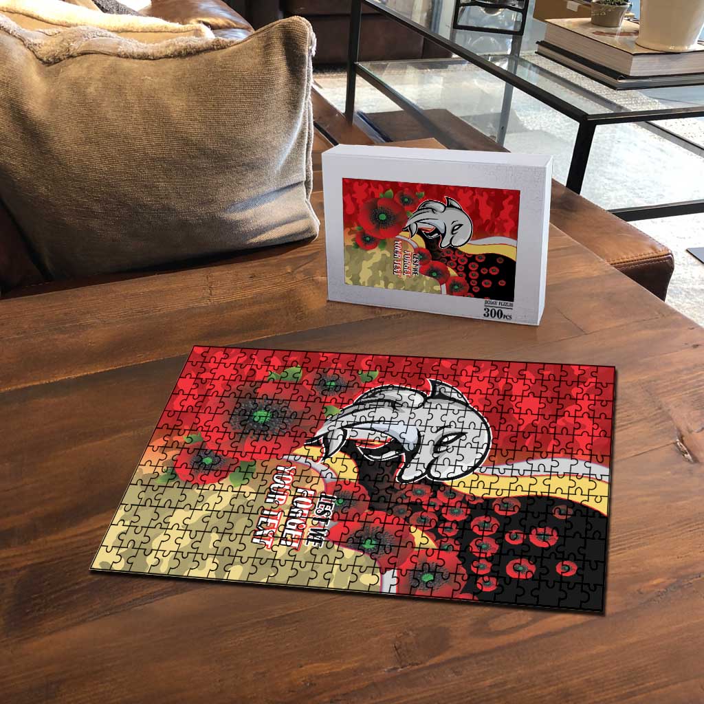 Redcliffe Dolphins ANZAC Personalised Puzzle Lest We Forget Poppy Camo