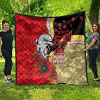 Redcliffe Dolphins ANZAC Personalised Quilt Lest We Forget Poppy Camo
