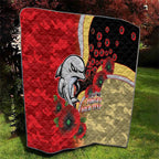 Redcliffe Dolphins ANZAC Personalised Quilt Lest We Forget Poppy Camo