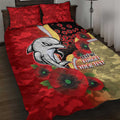 Redcliffe Dolphins ANZAC Personalised Quilt Bed Set Lest We Forget Poppy Camo
