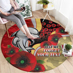 Redcliffe Dolphins ANZAC Personalised Round Carpet Lest We Forget Poppy Camo