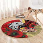 Redcliffe Dolphins ANZAC Personalised Round Carpet Lest We Forget Poppy Camo