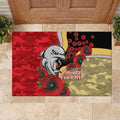 Redcliffe Dolphins ANZAC Personalised Rubber Doormat Lest We Forget Poppy Camo