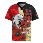 Redcliffe Dolphins ANZAC Personalised Rugby Jersey Lest We Forget Poppy Camo