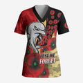 Redcliffe Dolphins ANZAC Personalised Scrub Top Lest We Forget Poppy Camo