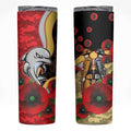 Redcliffe Dolphins ANZAC Personalised Skinny Tumbler Lest We Forget Poppy Camo