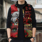 Redcliffe Dolphins ANZAC Personalised Sleeveless Puffer Jacket Lest We Forget Poppy Camo