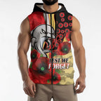 Redcliffe Dolphins ANZAC Personalised Sleeveless Zip Hoodie Lest We Forget Poppy Camo