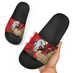 Redcliffe Dolphins ANZAC Personalised Slide Sandals Lest We Forget Poppy Camo