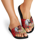 Redcliffe Dolphins ANZAC Personalised Slide Sandals Lest We Forget Poppy Camo