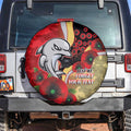 Redcliffe Dolphins ANZAC Personalised Spare Tire Cover Lest We Forget Poppy Camo