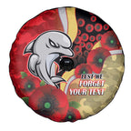 Redcliffe Dolphins ANZAC Personalised Spare Tire Cover Lest We Forget Poppy Camo